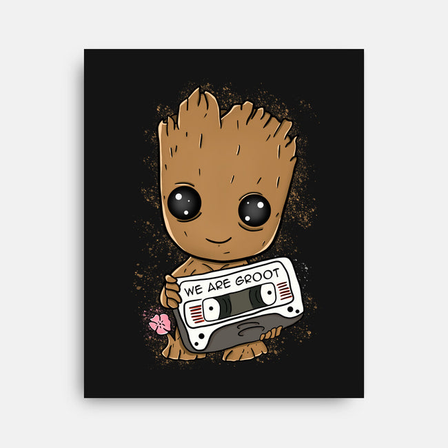 Cute We Are Groot-None-Stretched-Canvas-MaxoArt