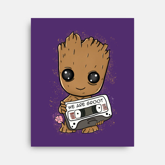 Cute We Are Groot-None-Stretched-Canvas-MaxoArt