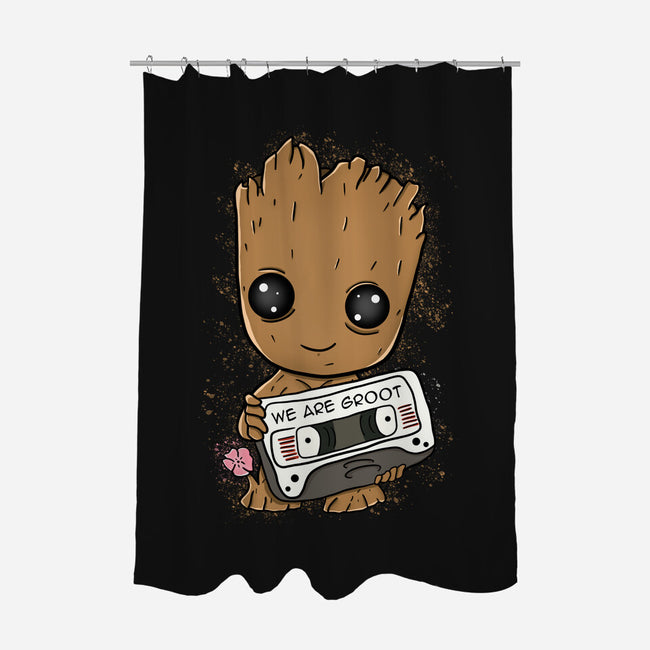 Cute We Are Groot-None-Polyester-Shower Curtain-MaxoArt