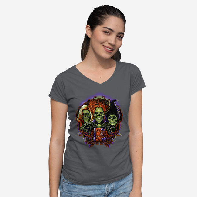 Twist The Bones-Womens-V-Neck-Tee-daobiwan