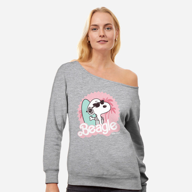 Cool Beagle-Womens-Off Shoulder-Sweatshirt-retrodivision