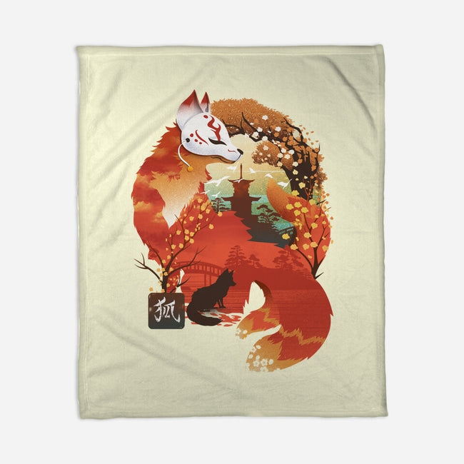 Fox Landscape-None-Fleece-Blanket-dandingeroz