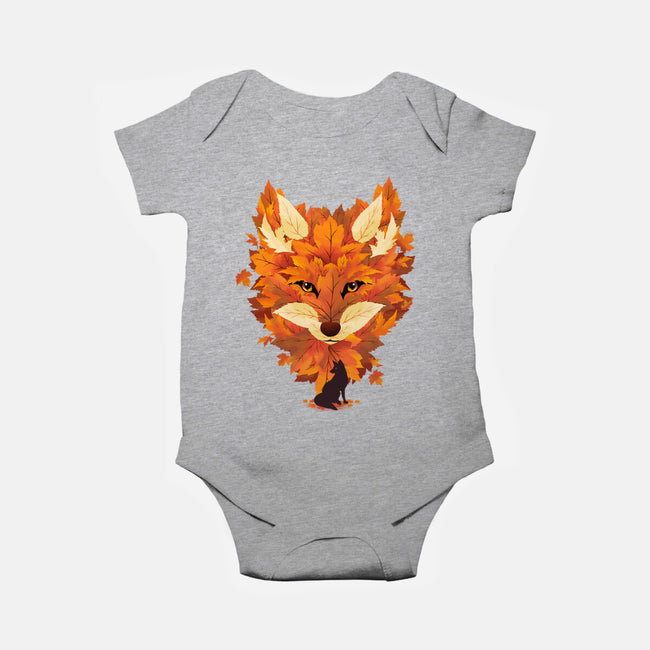 Autumn Leaves Fox-Baby-Basic-Onesie-dandingeroz