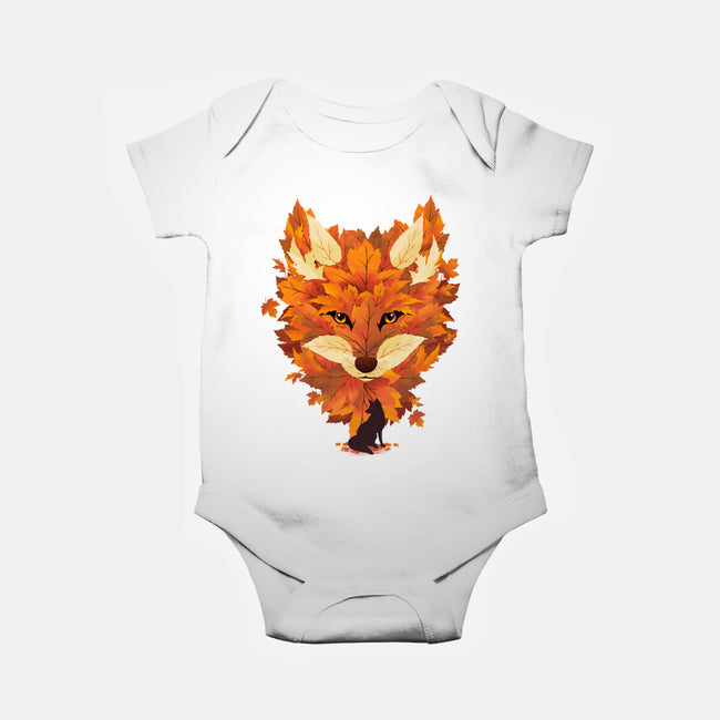 Autumn Leaves Fox-Baby-Basic-Onesie-dandingeroz