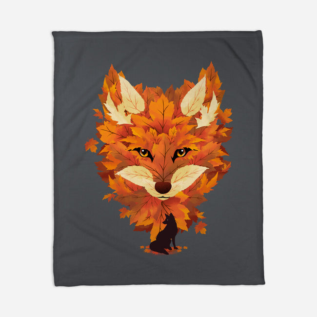 Autumn Leaves Fox-None-Fleece-Blanket-dandingeroz