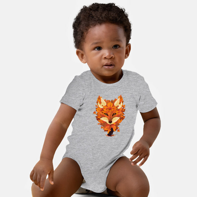 Autumn Leaves Fox-Baby-Basic-Onesie-dandingeroz