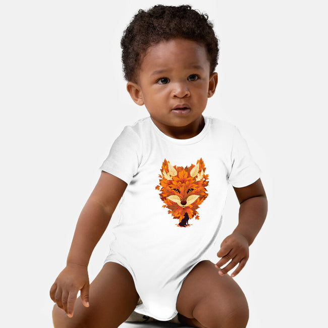 Autumn Leaves Fox-Baby-Basic-Onesie-dandingeroz