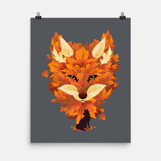 Autumn Leaves Fox-None-Matte-Poster-dandingeroz