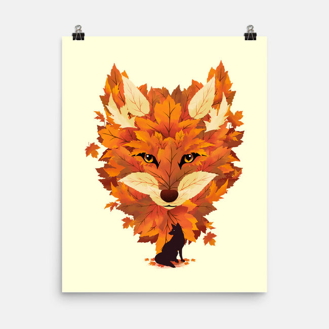 Autumn Leaves Fox-None-Matte-Poster-dandingeroz