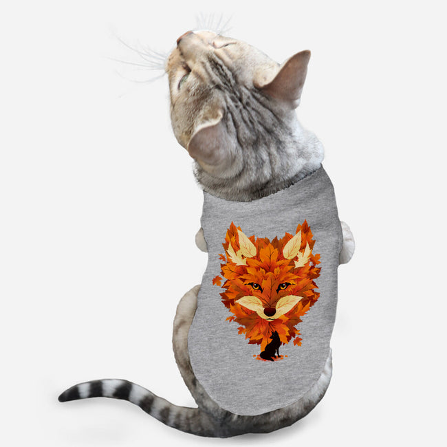 Autumn Leaves Fox-Cat-Basic-Pet Tank-dandingeroz