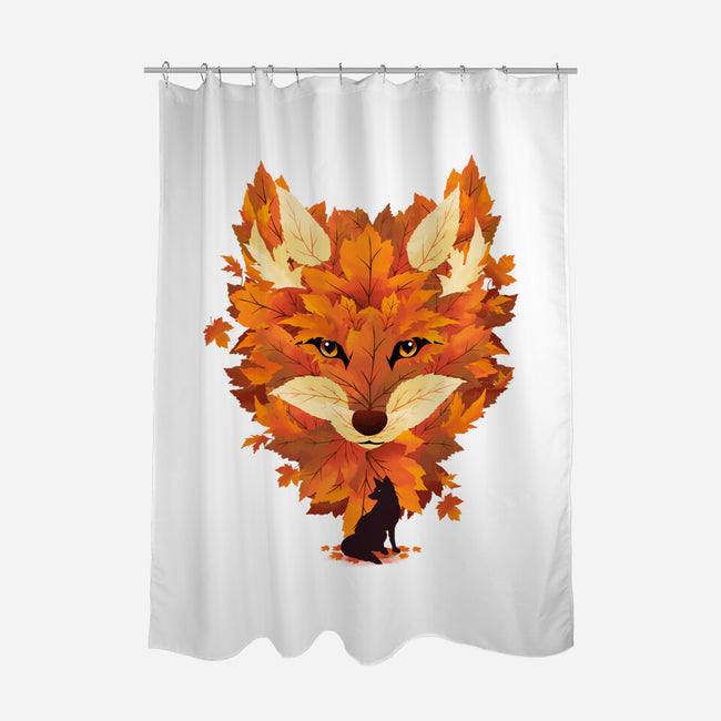 Autumn Leaves Fox-None-Polyester-Shower Curtain-dandingeroz