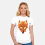 Autumn Leaves Fox-Womens-Fitted-Tee-dandingeroz