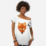 Autumn Leaves Fox-Womens-Off Shoulder-Tee-dandingeroz