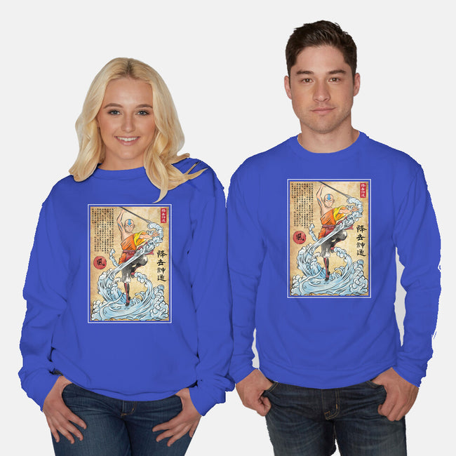 Air Nomad Master Woodblock-Unisex-Crew Neck-Sweatshirt-DrMonekers