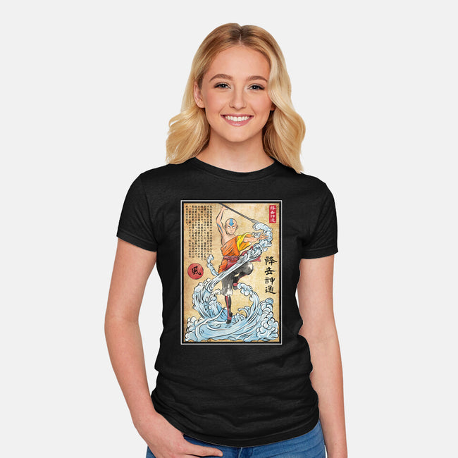 Air Nomad Master Woodblock-Womens-Fitted-Tee-DrMonekers