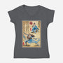 Water Tribe Master Woodblock-Womens-V-Neck-Tee-DrMonekers