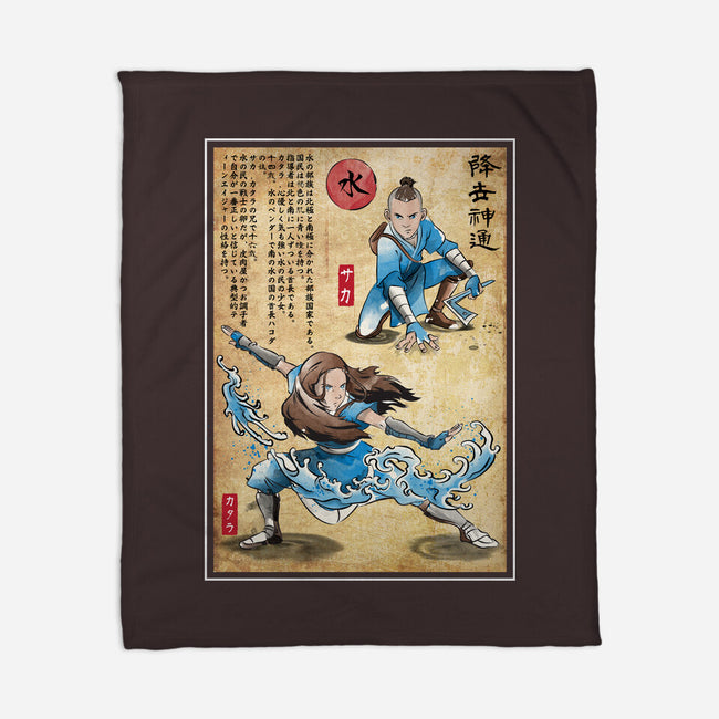 Water Tribe Master Woodblock-None-Fleece-Blanket-DrMonekers