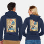 Water Tribe Master Woodblock-Unisex-Zip-Up-Sweatshirt-DrMonekers