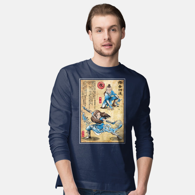 Water Tribe Master Woodblock-Mens-Long Sleeved-Tee-DrMonekers