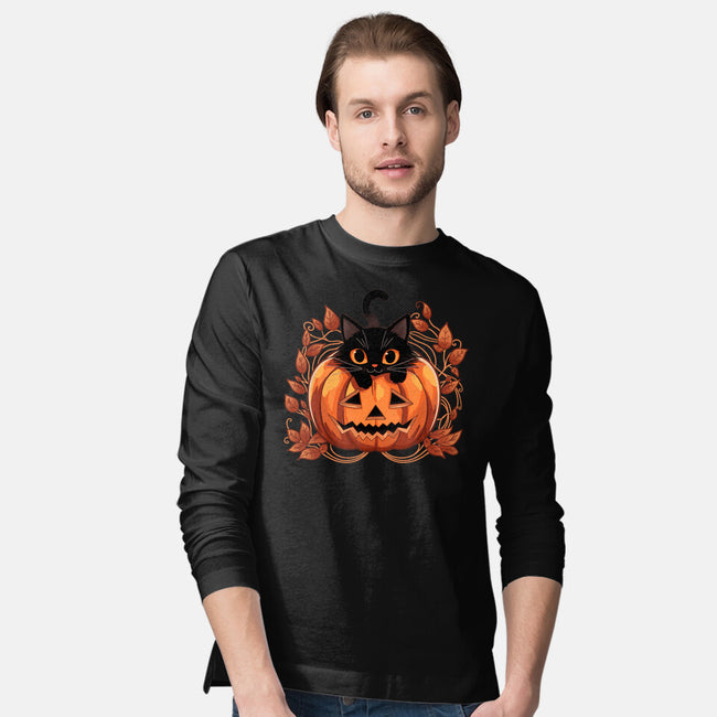 Pumpkin Paws-Mens-Long Sleeved-Tee-fanfreak1