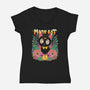 The Moon Kitten-Womens-V-Neck-Tee-GODZILLARGE