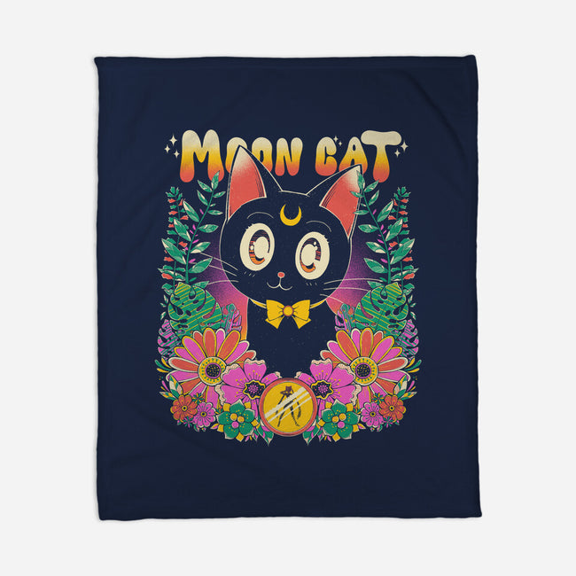 The Moon Kitten-None-Fleece-Blanket-GODZILLARGE