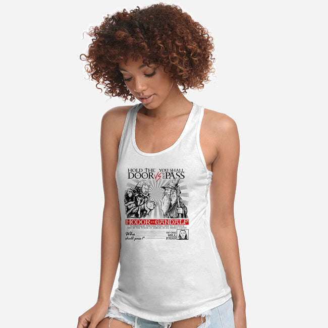 No One Will Pass-Womens-Racerback-Tank-Umberto Vicente