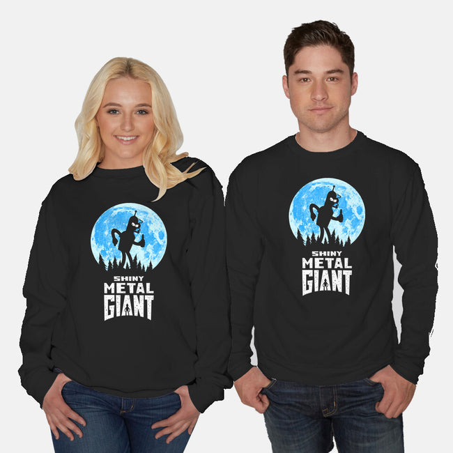 Shiny Metal Giant-Unisex-Crew Neck-Sweatshirt-Vitaliy Klimenko