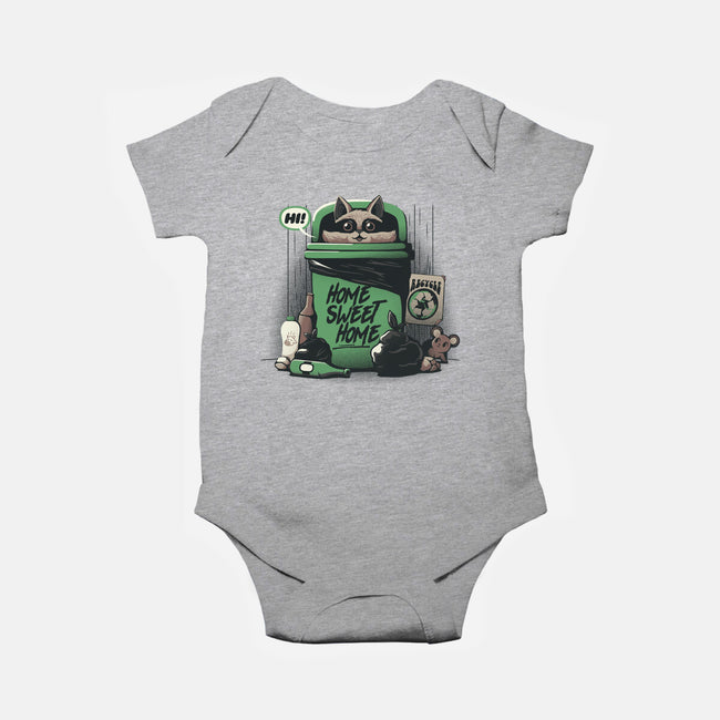 Home Sweet Home Garbage Raccoon-Baby-Basic-Onesie-tobefonseca