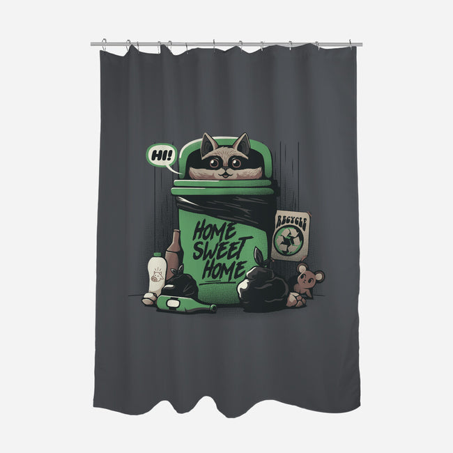 Home Sweet Home Garbage Raccoon-None-Polyester-Shower Curtain-tobefonseca