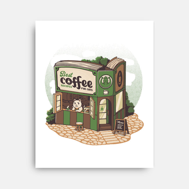 Coffeeshop Cats Bookstore-None-Stretched-Canvas-tobefonseca