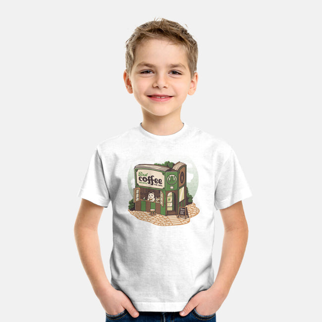 Coffeeshop Cats Bookstore-Youth-Basic-Tee-tobefonseca