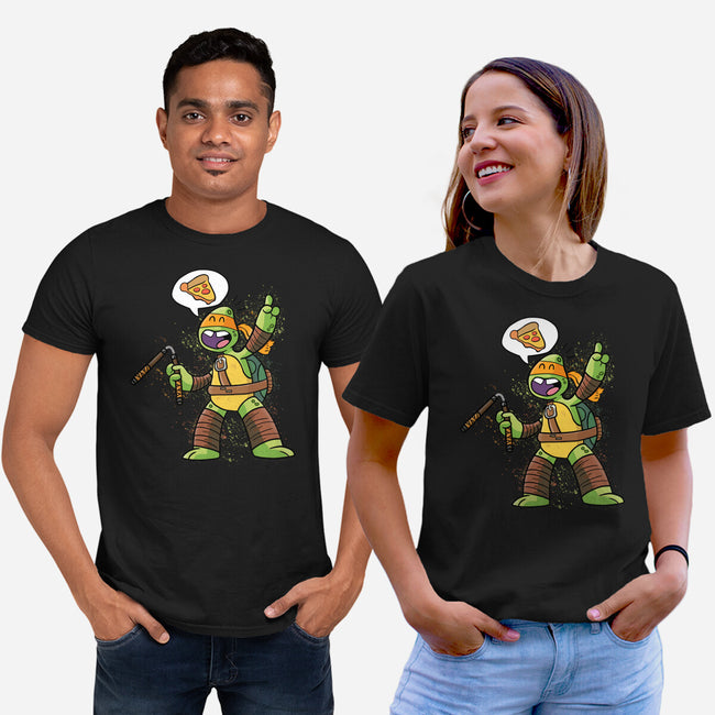 One Pizza Please-Unisex-Basic-Tee-MaxoArt