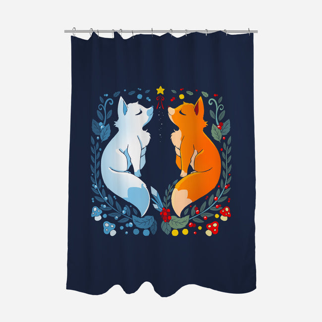 Foxes Seasons-None-Polyester-Shower Curtain-Vallina84