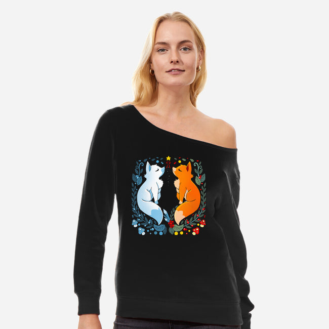 Foxes Seasons-Womens-Off Shoulder-Sweatshirt-Vallina84