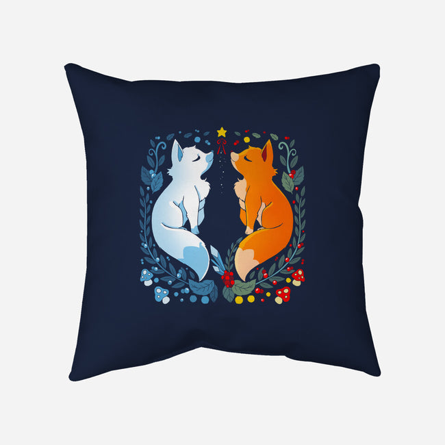 Foxes Seasons-None-Removable Cover-Throw Pillow-Vallina84