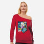 Dragon Fight-Womens-Off Shoulder-Sweatshirt-MarianoSan