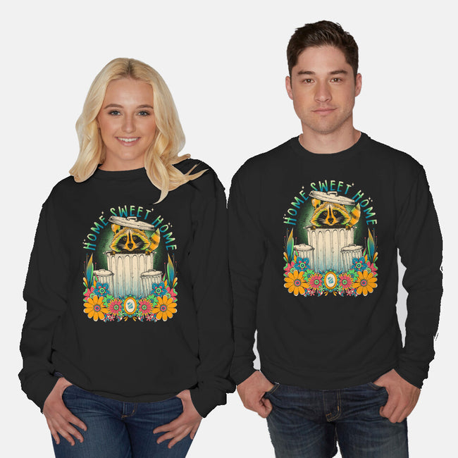 Raccoon Home Sweet Home-Unisex-Crew Neck-Sweatshirt-GODZILLARGE