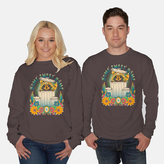 Raccoon Home Sweet Home-Unisex-Crew Neck-Sweatshirt-GODZILLARGE