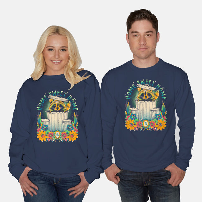 Raccoon Home Sweet Home-Unisex-Crew Neck-Sweatshirt-GODZILLARGE