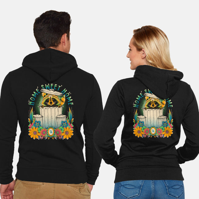 Raccoon Home Sweet Home-Unisex-Zip-Up-Sweatshirt-GODZILLARGE