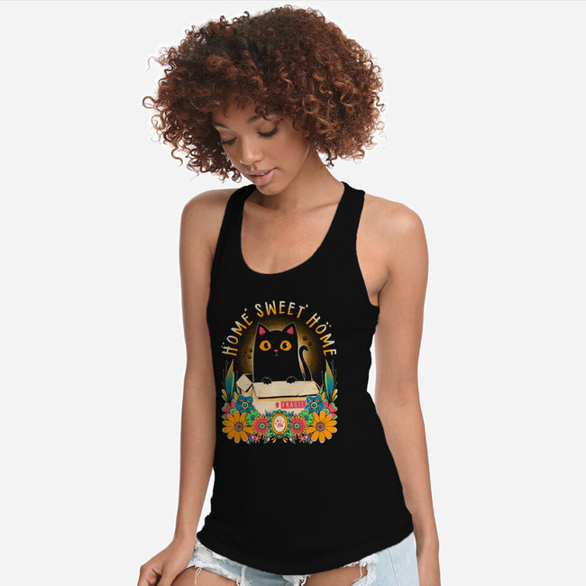 Cat Home Sweet Home-Womens-Racerback-Tank-GODZILLARGE