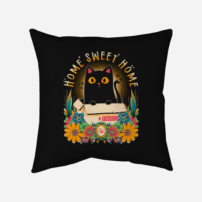 Cat Home Sweet Home-None-Removable Cover-Throw Pillow-GODZILLARGE