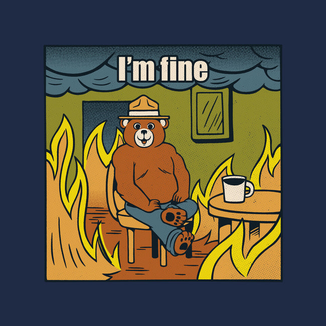 I'm Fine Bear Fire Meme-Cat-Basic-Pet Tank-tobefonseca