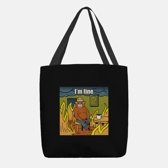 I'm Fine Bear Fire Meme-None-Basic Tote-Bag-tobefonseca