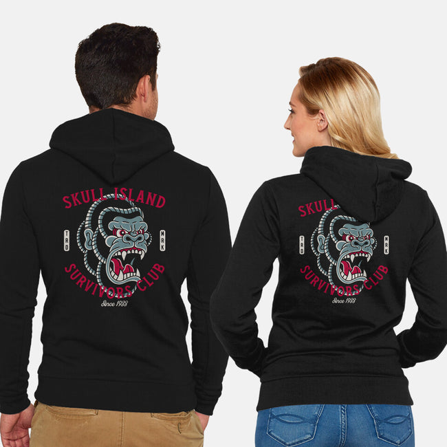 Skull Island Survivors Club-Unisex-Zip-Up-Sweatshirt-Nemons