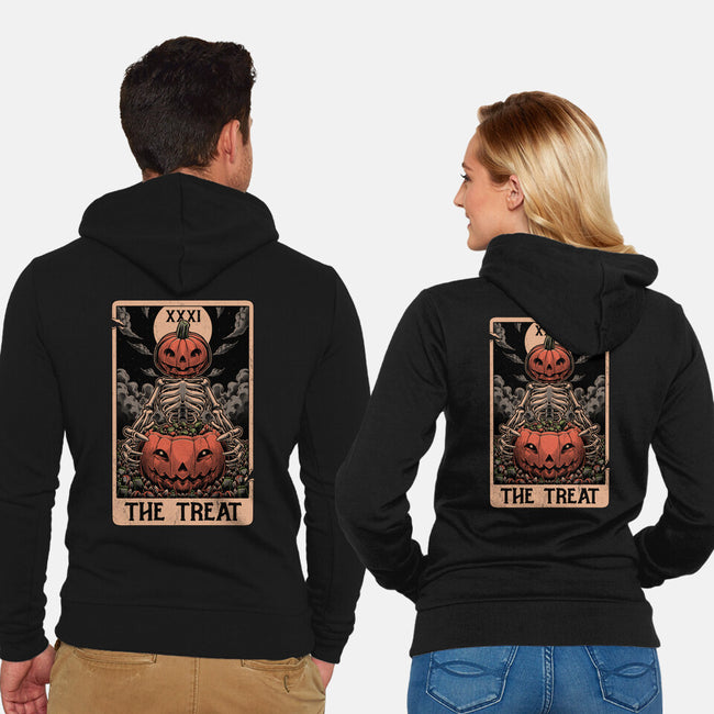 Halloween Tarot Pumpkin Treat-Unisex-Zip-Up-Sweatshirt-Studio Mootant