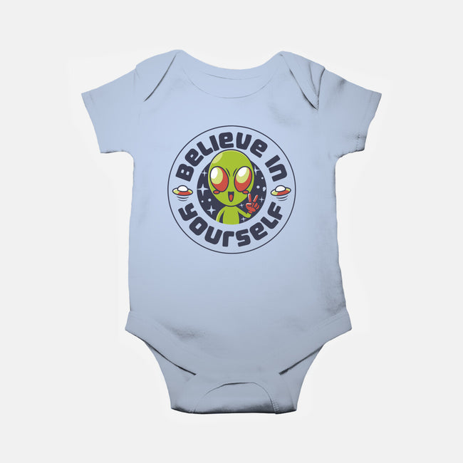 Believe In Yourself Alien-Baby-Basic-Onesie-tobefonseca