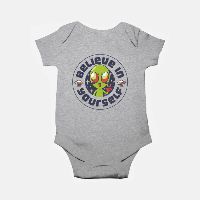 Believe In Yourself Alien-Baby-Basic-Onesie-tobefonseca