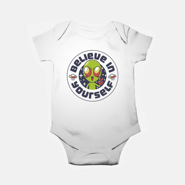 Believe In Yourself Alien-Baby-Basic-Onesie-tobefonseca